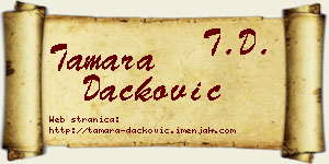 Tamara Dačković vizit kartica